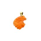 Image 7 of Gold Pendant with Carved Carnelian Fish; 14 Karat