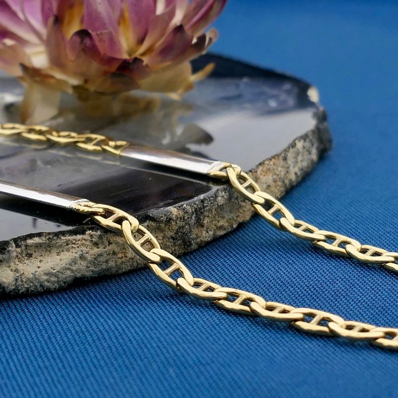 Image 2 of Two-tone gold navy link chain