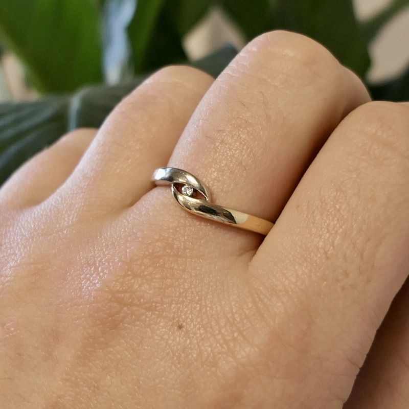 Image 7 of Jeunesse two-tone gold ring with diamond; 0.02 ct