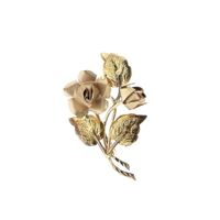 Two-tone gold rose brooch