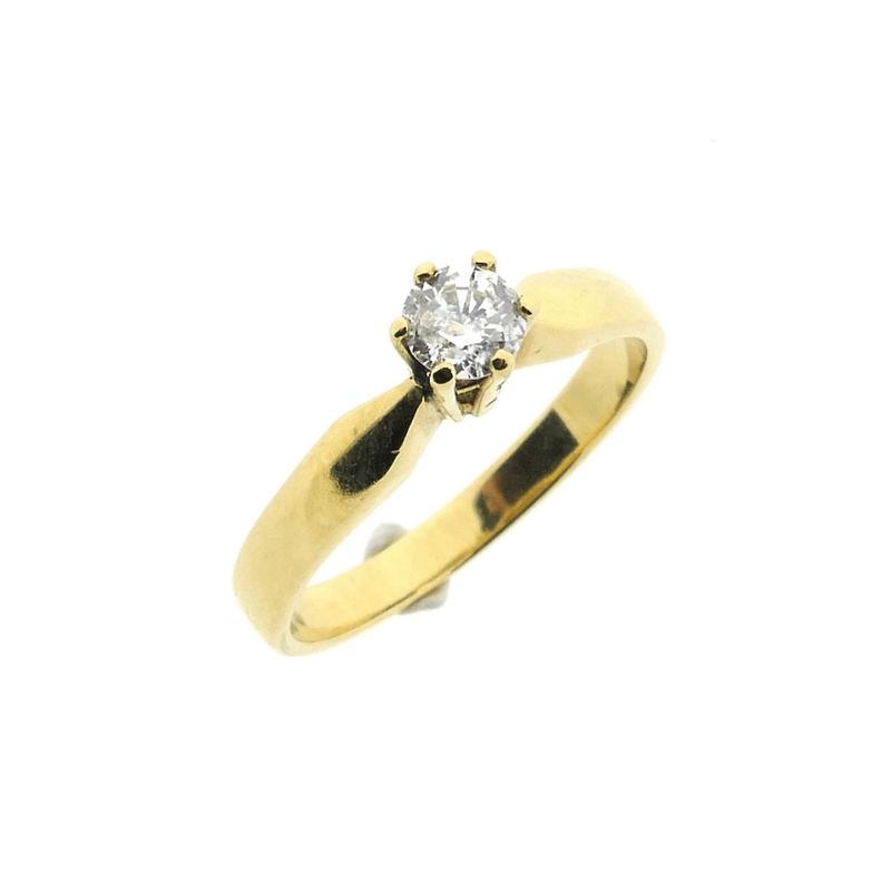 Image 1 of Gold (wedding) ring with diamond; 0.25 ct.