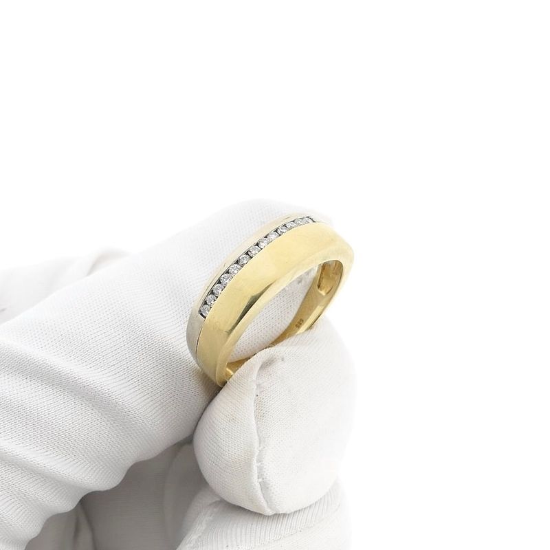 Image 9 of Two-tone gold ring with diamonds; 0.13 ct.