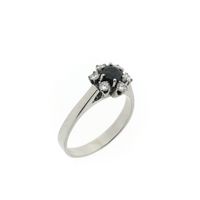 White gold ring with sapphire and diamond | 0.24 ct.