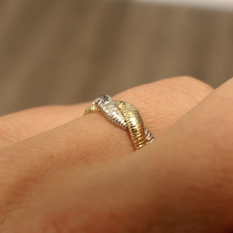 Image 7 of Two-tone gold braided ring
