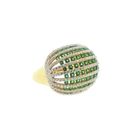 Image 4 of Golden Curved Ring with White and Green Zirconia