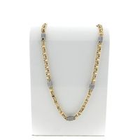 18K gold magnum link chain with zirconia | 71 cm