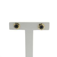 Vintage gold stud earrings with garnet