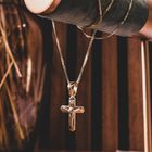 Image 4 of Gold pendant of cross with corpus | INRI