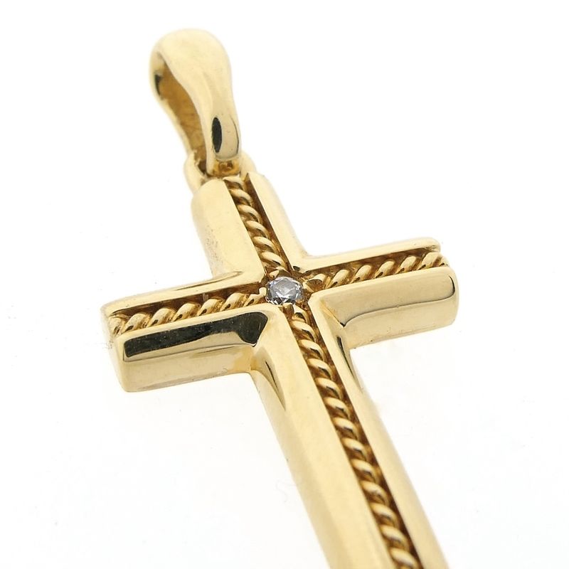 Image 5 of Gold cross with zirconia