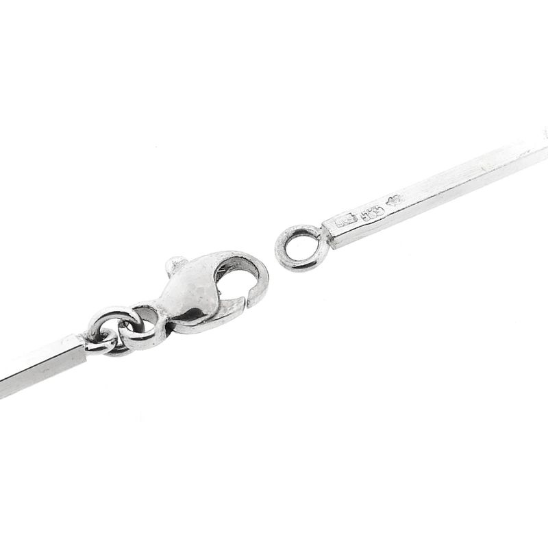Afbeelding 5 van Witgouden staafjes schakelketting | 46 cm