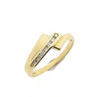 Golden fantasy ring with diamond 0.085 ct.