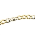 Image 5 of Two-tone gold gourmet link bracelet with diamonds