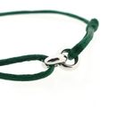 Image 4 of Forever Knots® Handmade Green Satin Bracelet with Silver Chain