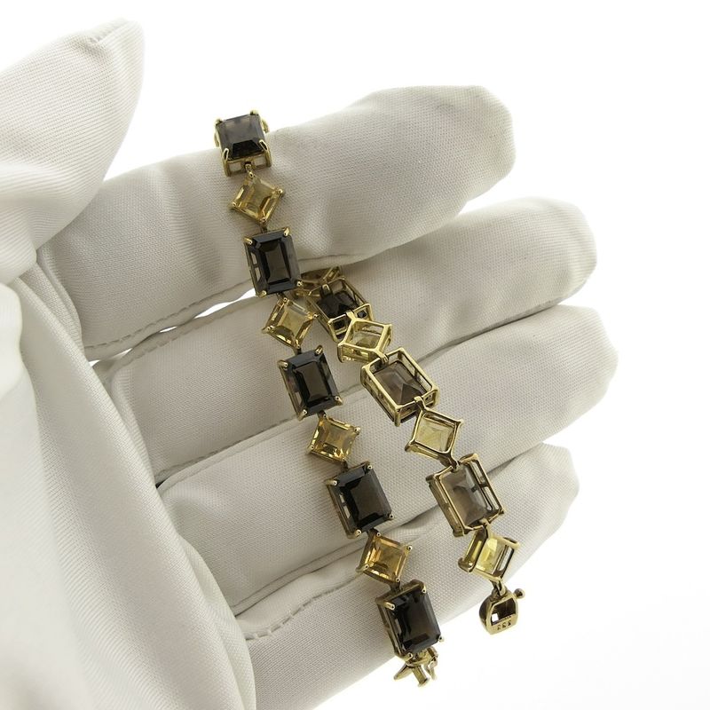 Image 5 of 8 carat bracelet with citrine and smoky quartz