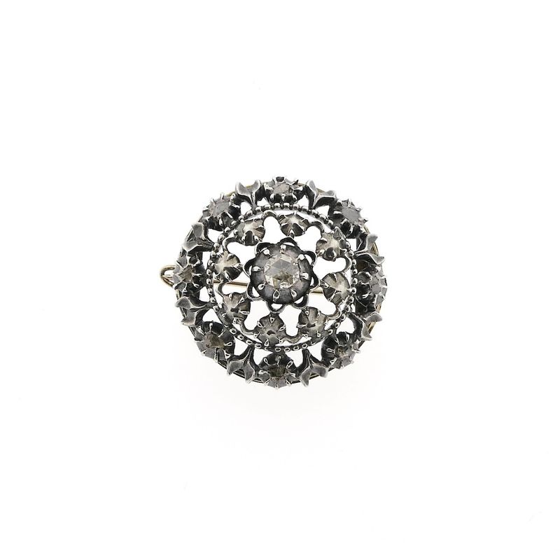 Image 1 of Antique gold brooch with diamonds approx. 0.27 ct.