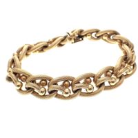Gold wide fantasy link bracelet