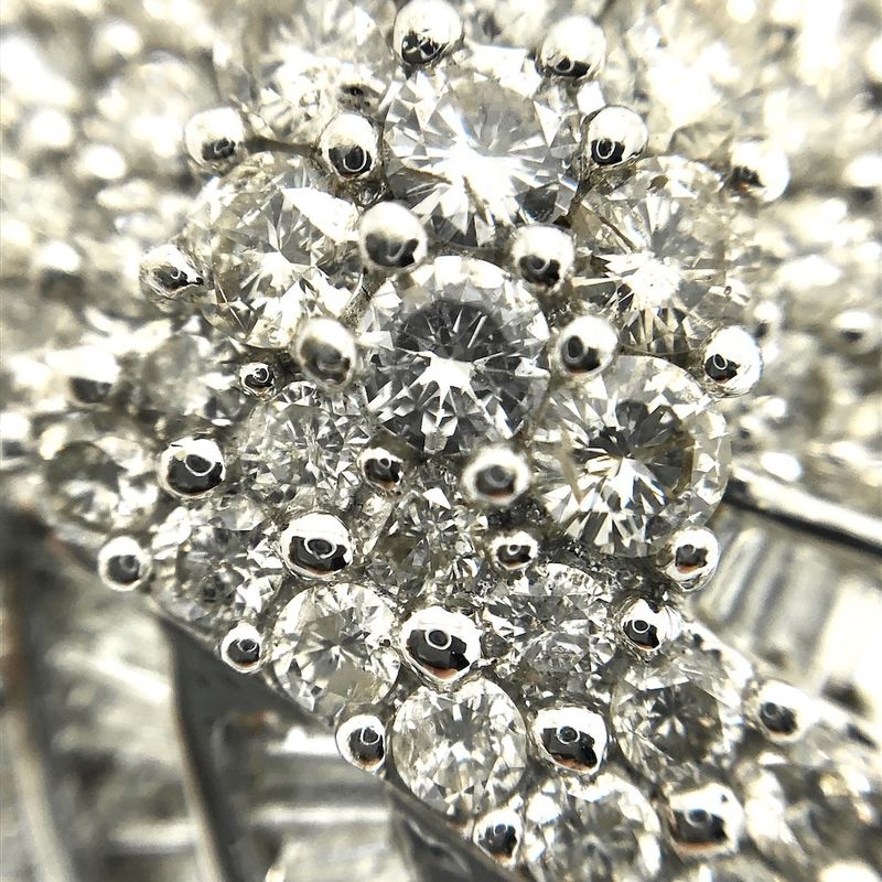 Image 9 of Exclusive cluster cocktail ring with diamond; baguette and brilliant cut 5.00 ct