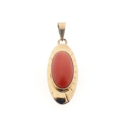 Gold pendant with blood coral Image 1 of Gold pendant with blood coral
