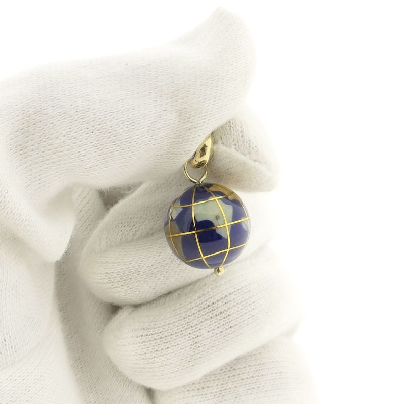 Image 5 of Gold globe pendant with enamel