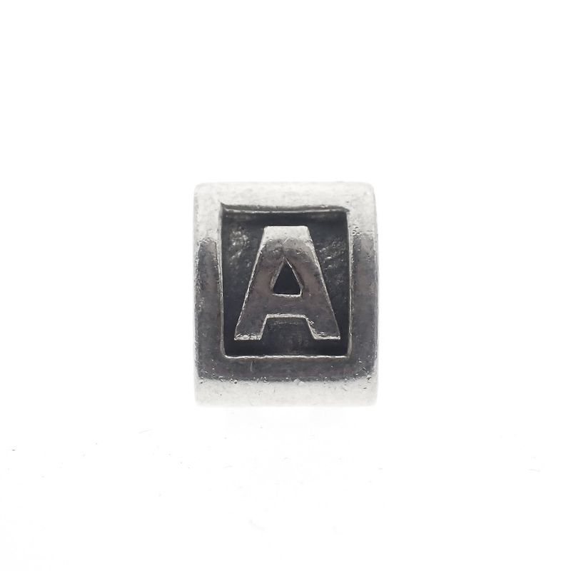 Image 3 of Pandora charm; Silver; Letter charm A