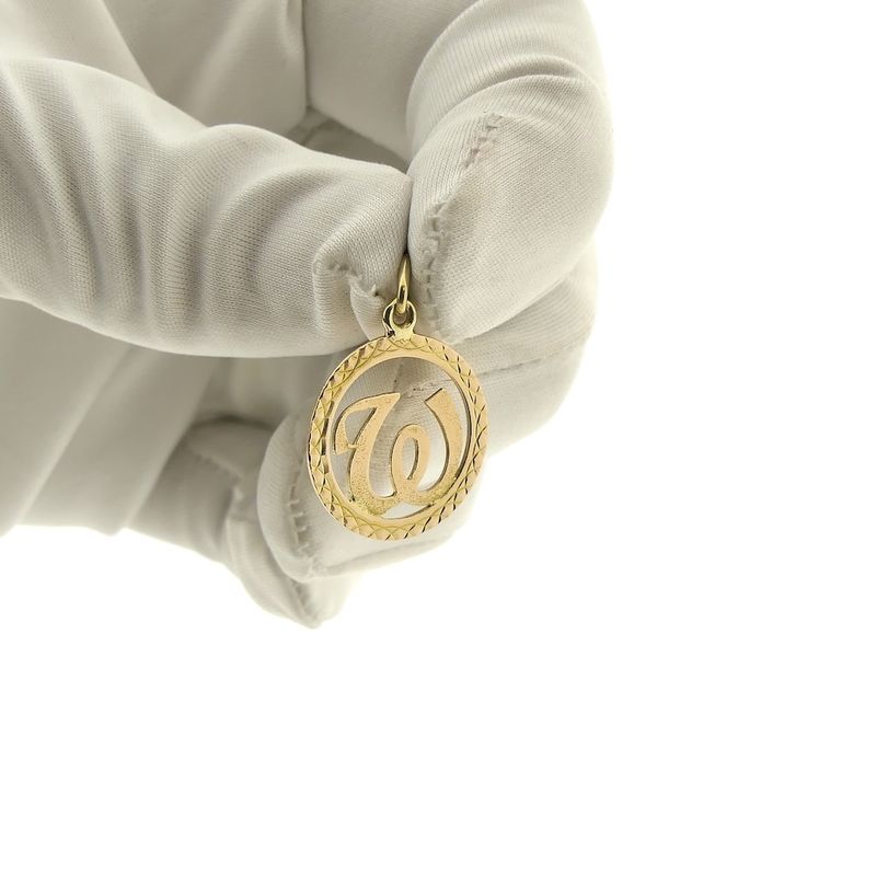 Image 9 of Rose gold pendant; Letter W