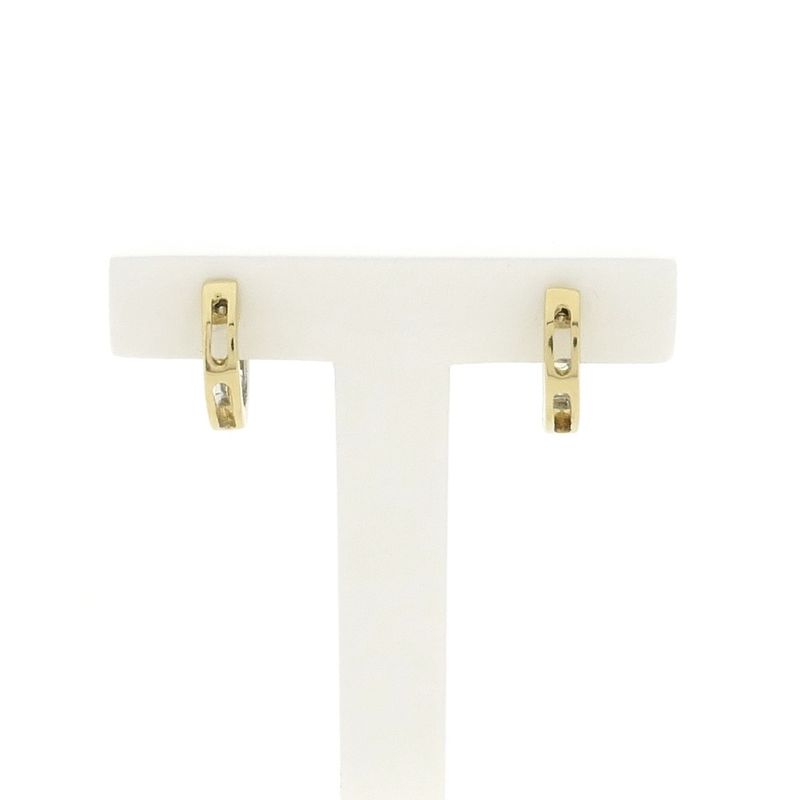 Image 3 of Two-tone gold hoop earrings with zirconia; Ø 15.1 mm