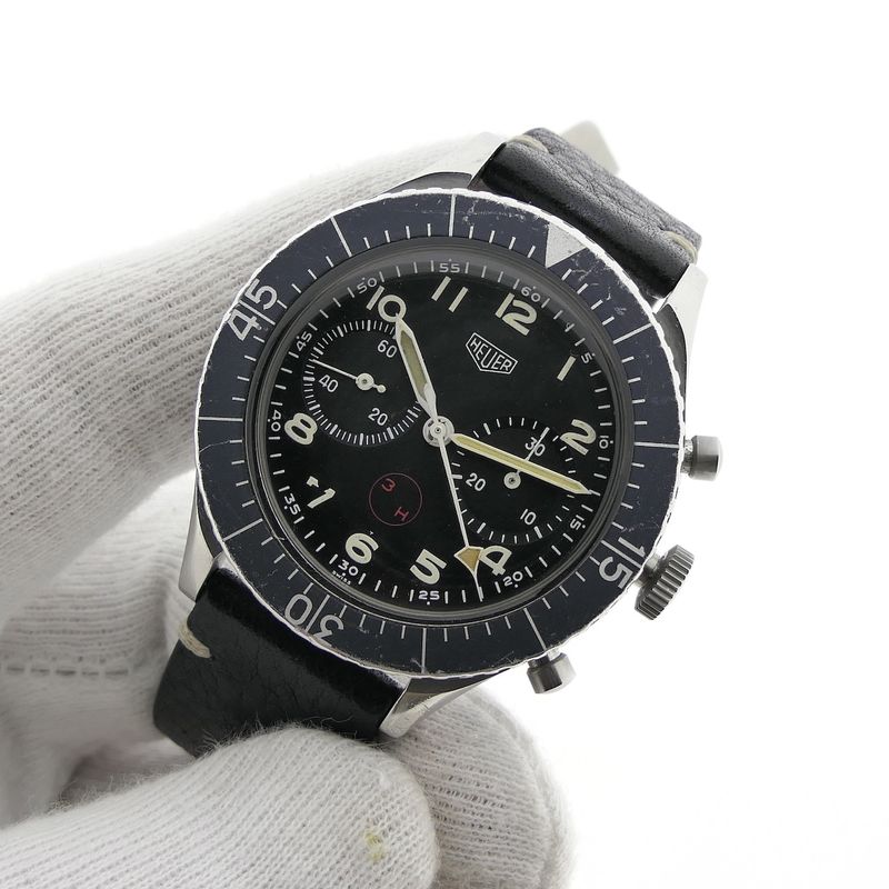 Image 17 of Heuer Bundeswehr Fly-back 1550SG; Vintage chronograph men's watch