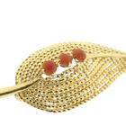 Image 8 of 18 ct. Gold feather brooch with red coral | Vintage