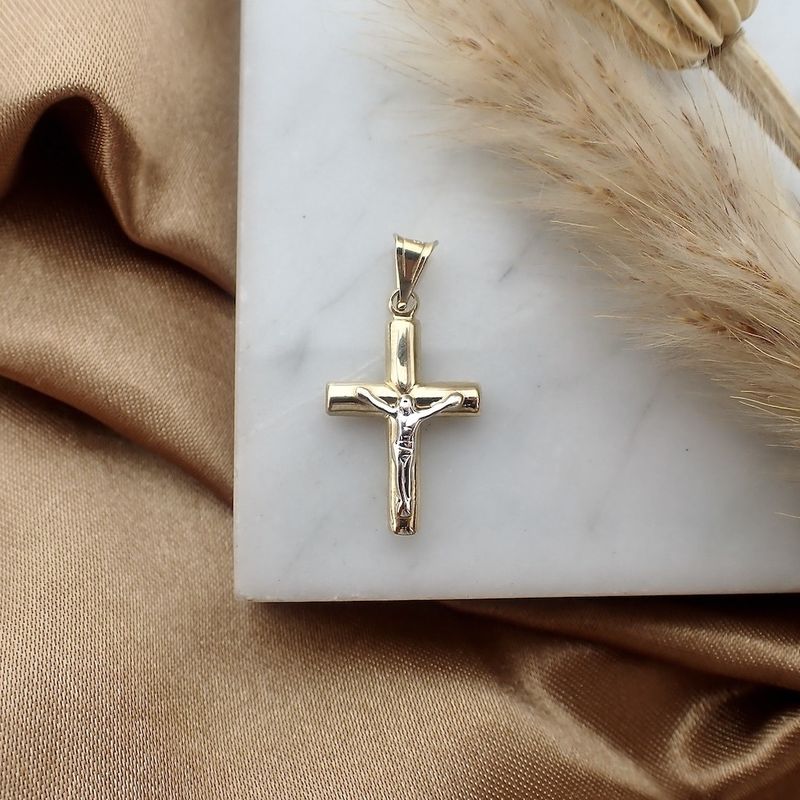 Image 2 of Bicolor gold cross with corpus