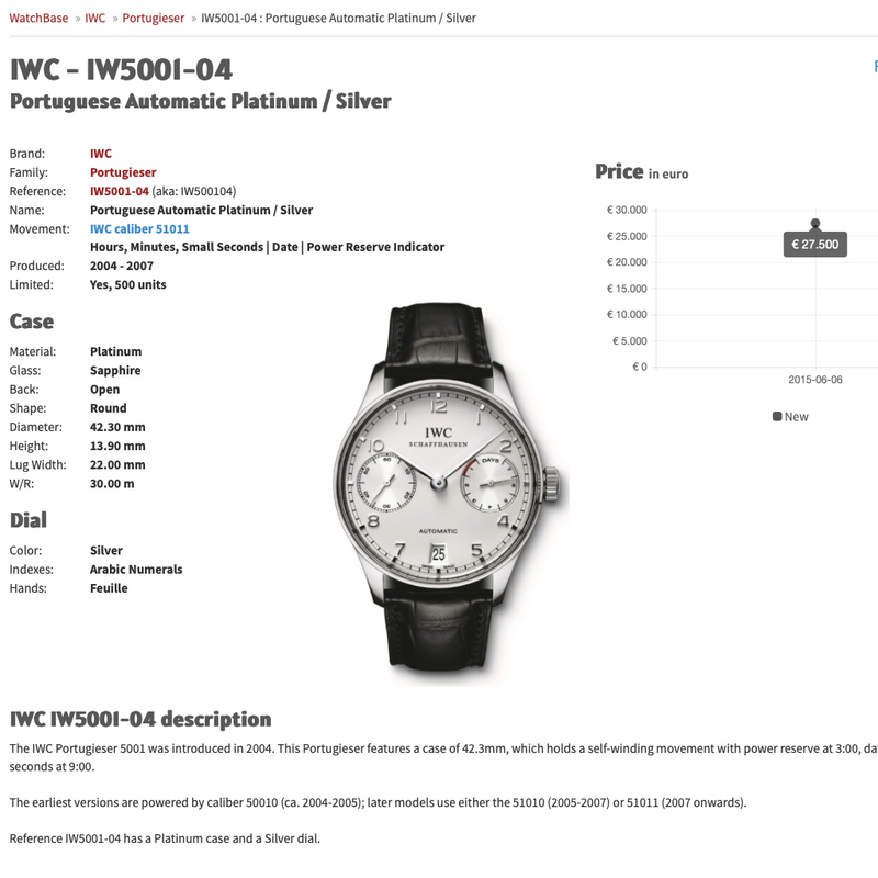 Image 29 of IWC Portuguese '7 Days' Platinum IW5001-04; Platinum men's watch (500 pieces limited edition)