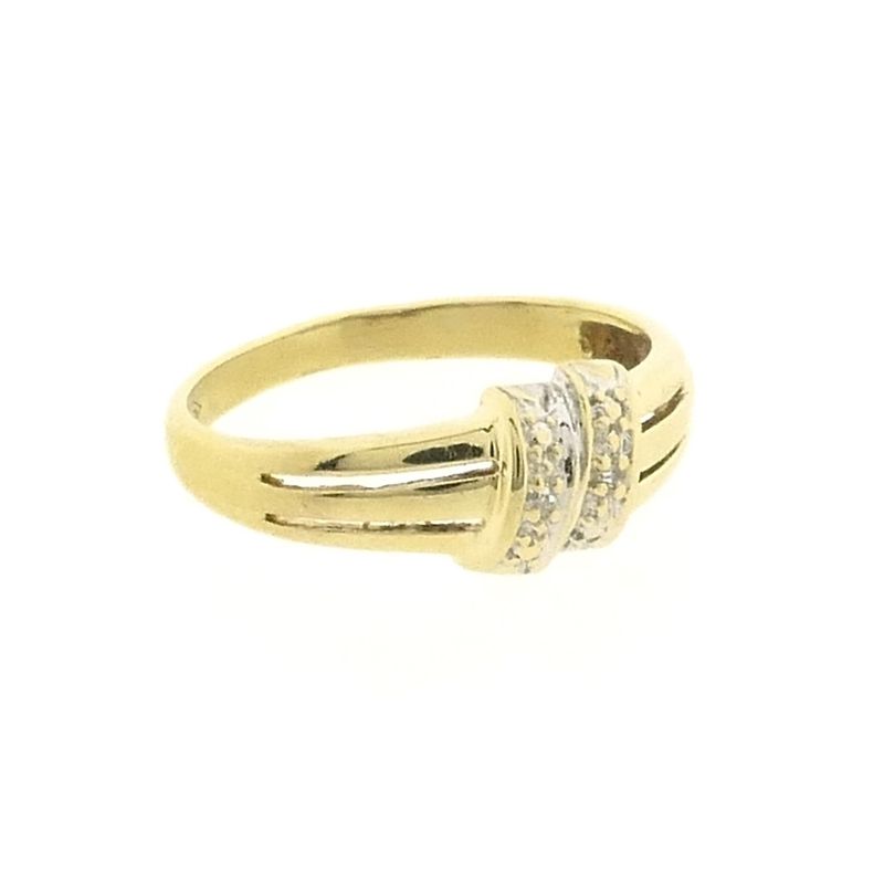 Image 4 of Gold ring with diamonds; 0.01 ct.