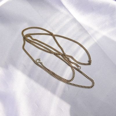 Image 2 of Long gold gourmet link necklace
