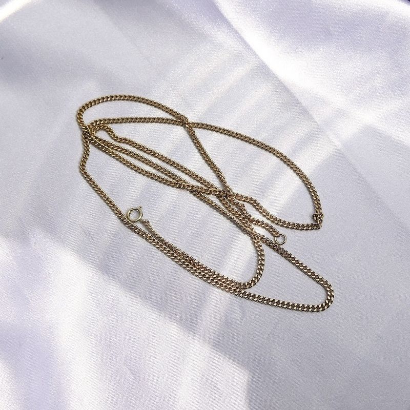 Image 2 of Long gold gourmet link necklace