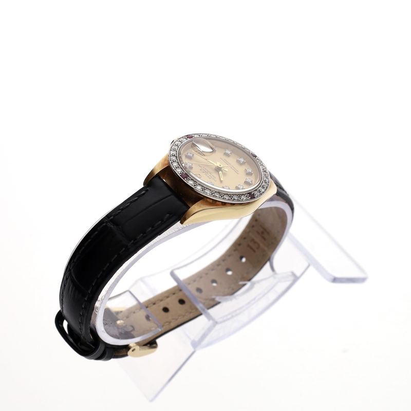 Image 11 of Rolex Datejust 26mm 69178; 18k gold women's watch with diamonds and rubies