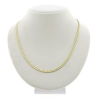 Gold flat gourmet link chain