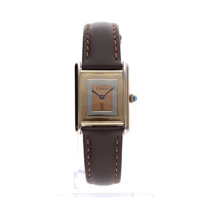 Image 1 of Cartier Tank Vermeil 'Trinity' 6165; Vintage mechanical women's watch