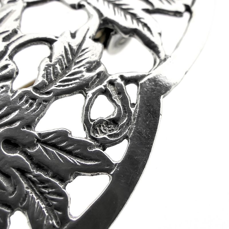 Image 5 of Large silver brooch | Floral design