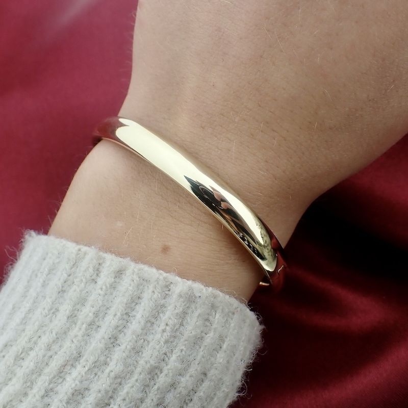 Image 6 of Gold smooth slave bracelet; Ø 60 mm