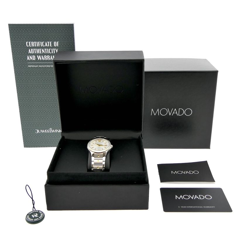 Image 18 of Movado SE; Two-tone watch with white dial; 0607516