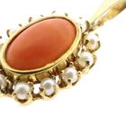 Image 10 of Gold Pendant with Blood Coral and Pearl; 14 Karat