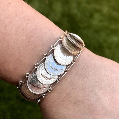 Image 2 of Silver Queen Wilhelmina coin bracelet | 17 cm