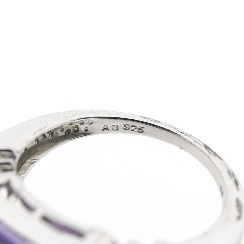 Image 8 of Silver ring with ruby ​​and purple zirconia