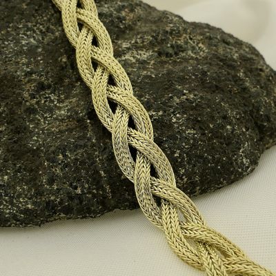 Image 2 of Gold braided foxtail link bracelet | 18.5 cm