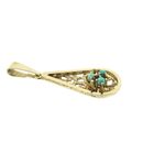 Image 3 of Vintage gold pendant with turquoise.