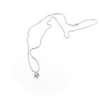 Image 8 of White gold Venetian chain with fixed pendant and diamond; 0.10 ct.