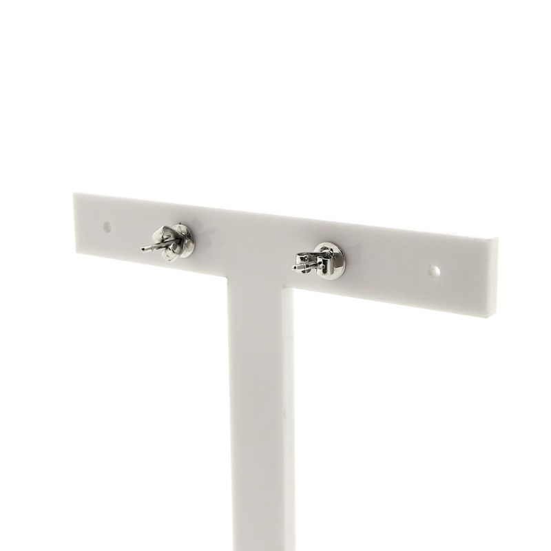 Image 3 of White gold moon-shaped stud earrings with diamond; 0.03 ct.