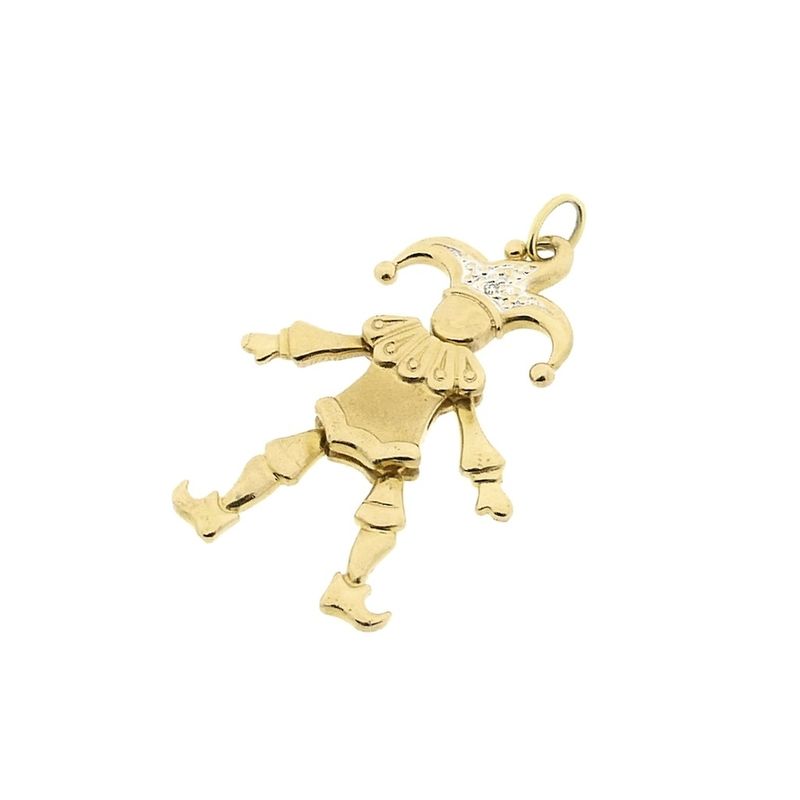 Image 6 of Gold harlequin pendant with diamond | 0.005 ct.