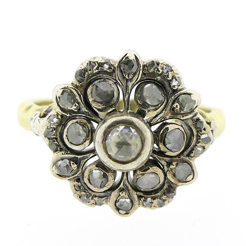 Image 4 of Two-tone entourage ring with 0.31 ct. diamonds | Vintage