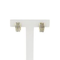 Gold hoop earrings with diamonds; Ø 13.1 mm