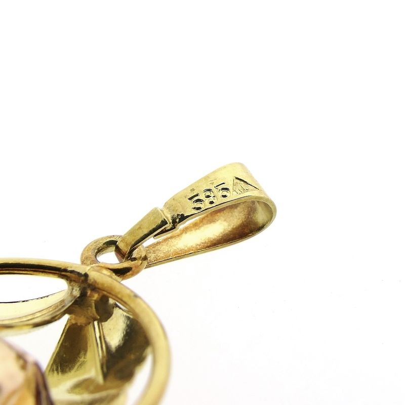 Image 7 of Two-tone gold pendant | Floral design